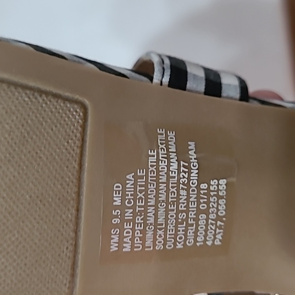 💥3/12 Lauren Conrad black & white "Girlfriend Gingham" heeled sandals size 9.5 - Picture 9 of 11